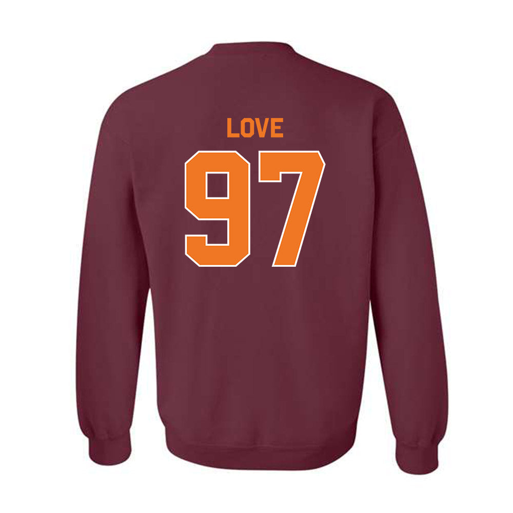 Virginia Tech - NCAA Football : John Love - Classic Shersey Crewneck Sweatshirt-1