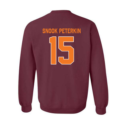 Virginia Tech - NCAA Football : Shamarius "Snook" Peterkin - Classic Shersey Crewneck Sweatshirt-3
