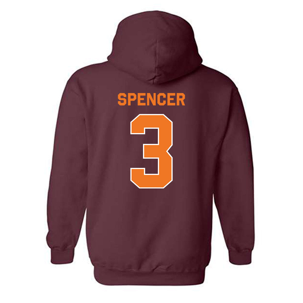 Virginia Tech - NCAA Football : Kaleb Spencer - Classic Shersey Hooded Sweatshirt-3