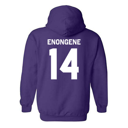 Northwestern - NCAA Football : Dube Enongene - Classic Shersey Hooded Sweatshirt-1