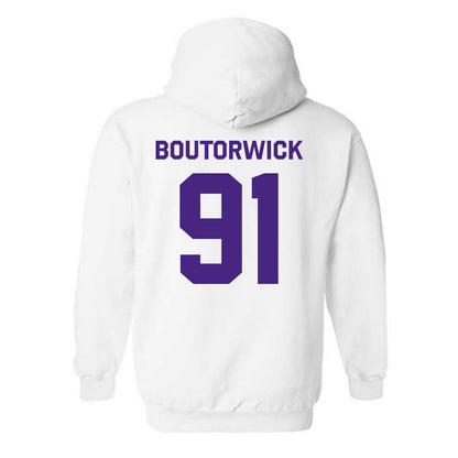 Northwestern - NCAA Football : Evan Boutorwick - Classic Shersey Hooded Sweatshirt-1