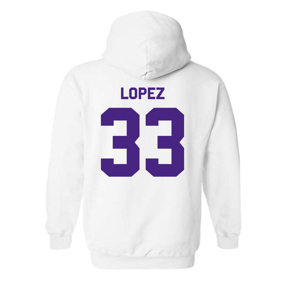 Northwestern - NCAA Women's Basketball : Amparo Lopez - Classic Shersey Hooded Sweatshirt-1