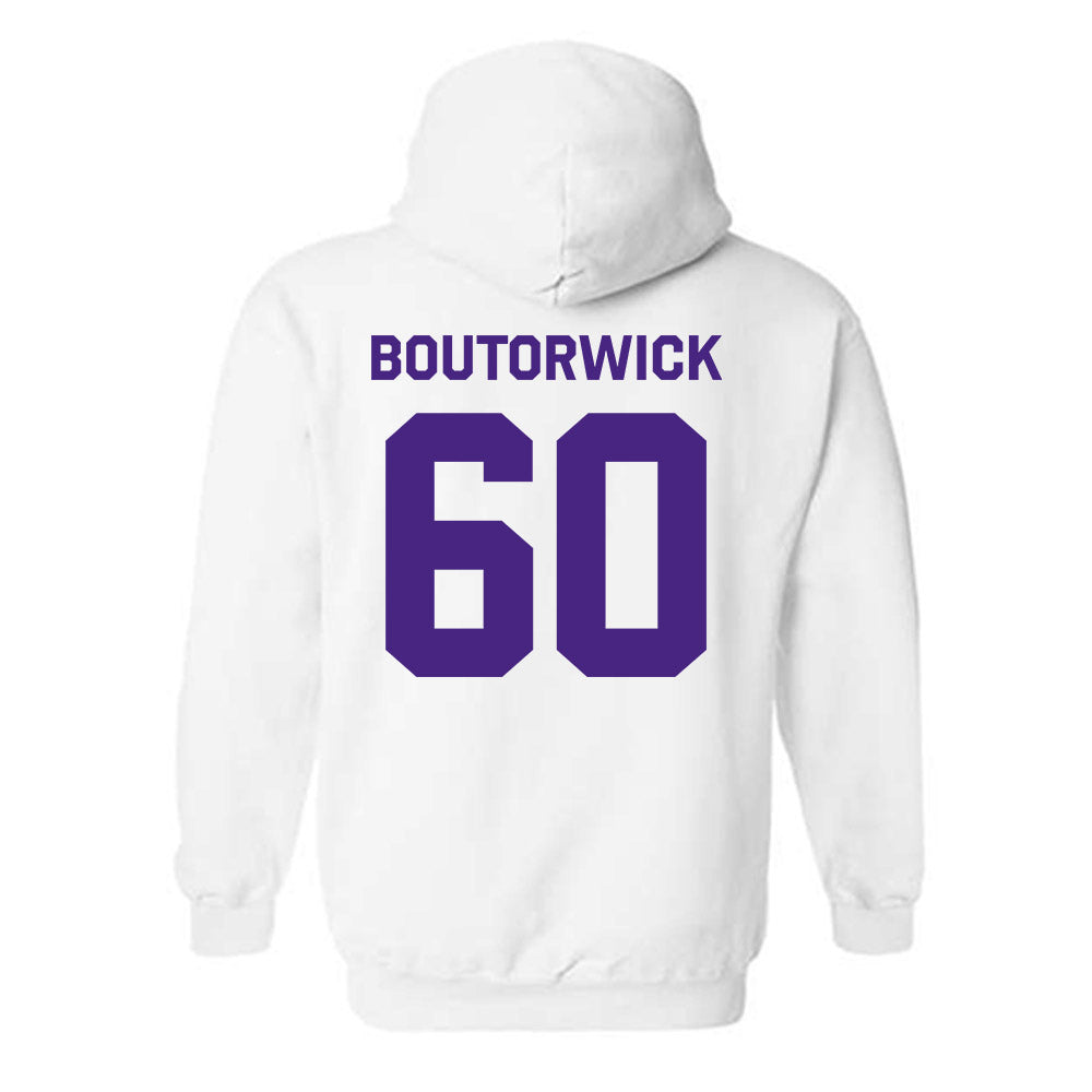 Northwestern - NCAA Football : Evan Boutorwick - Classic Shersey Hooded Sweatshirt-1