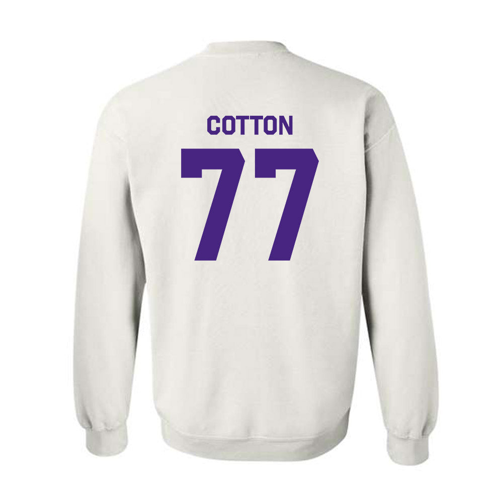 Northwestern - NCAA Football : Idrys Cotton - Classic Shersey Crewneck Sweatshirt-1