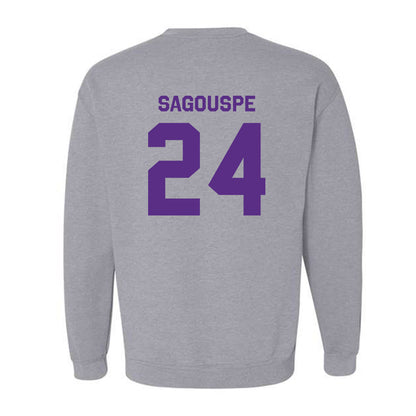 TCU - NCAA Baseball : Tanner Sagouspe - Classic Shersey Crewneck Sweatshirt-1