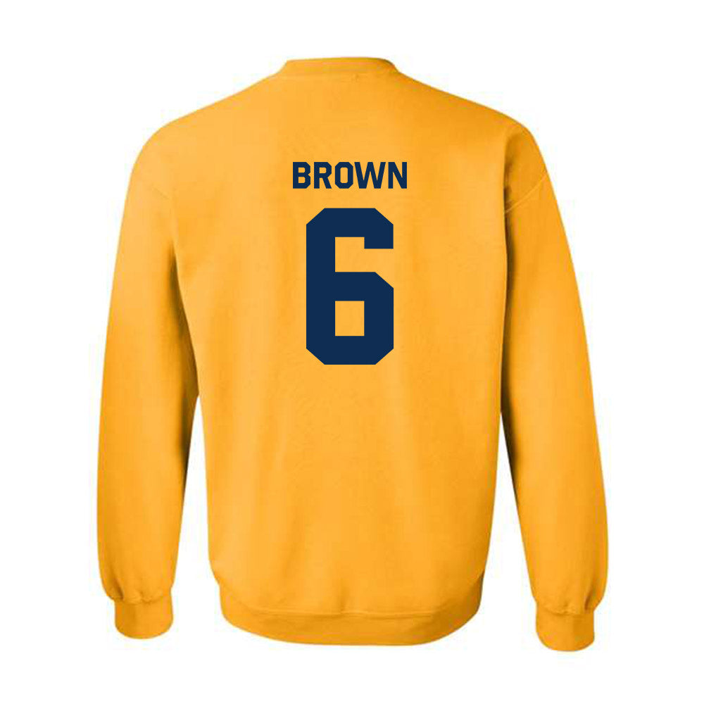 West Virginia - NCAA Football : Max Brown - Classic Shersey Crewneck Sweatshirt-1