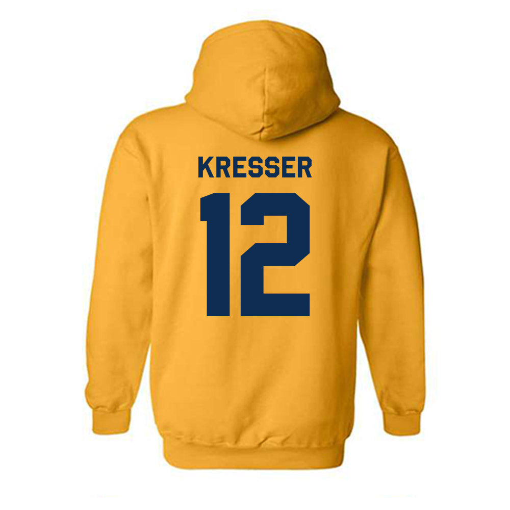 West Virginia - NCAA Baseball : Brodie Kresser - Classic Shersey Hooded Sweatshirt-1