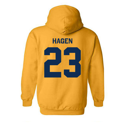 West Virginia - NCAA Baseball : David Hagen - Classic Shersey Hooded Sweatshirt-1
