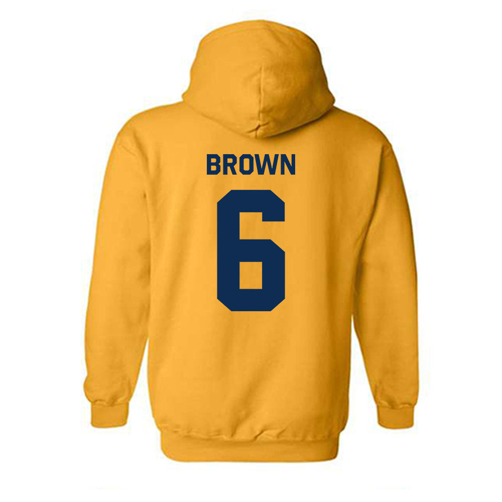 West Virginia - NCAA Football : Max Brown - Classic Shersey Hooded Sweatshirt-1