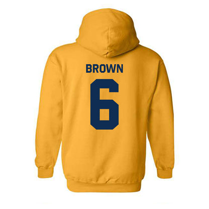West Virginia - NCAA Football : Max Brown - Classic Shersey Hooded Sweatshirt-1