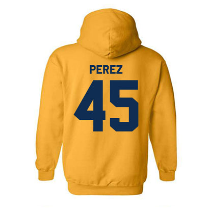 West Virginia - NCAA Baseball : David Perez - Classic Shersey Hooded Sweatshirt-1