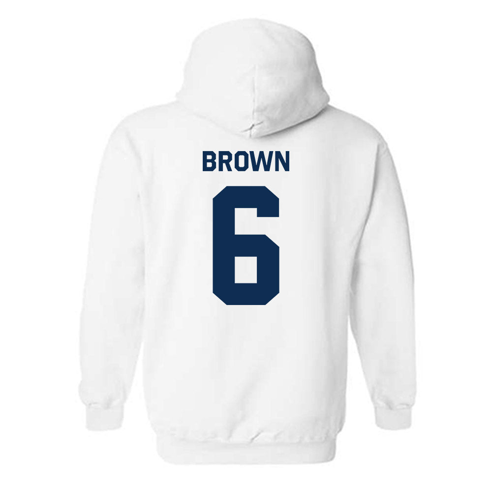 West Virginia - NCAA Football : Max Brown - Classic Shersey Hooded Sweatshirt-1