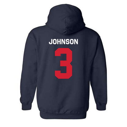 Ole Miss - NCAA Men's Basketball : Koren Johnson - Classic Shersey Hooded Sweatshirt-1