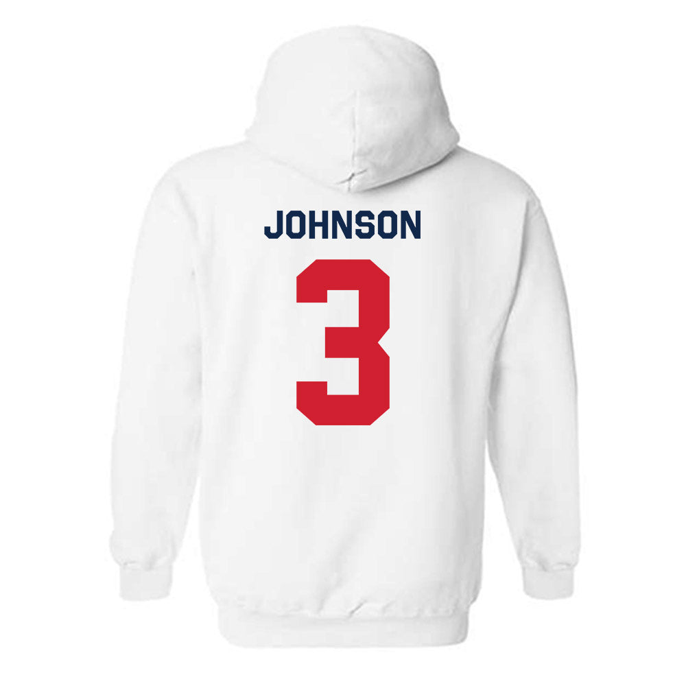 Ole Miss - NCAA Men's Basketball : Koren Johnson - Classic Shersey Hooded Sweatshirt-1