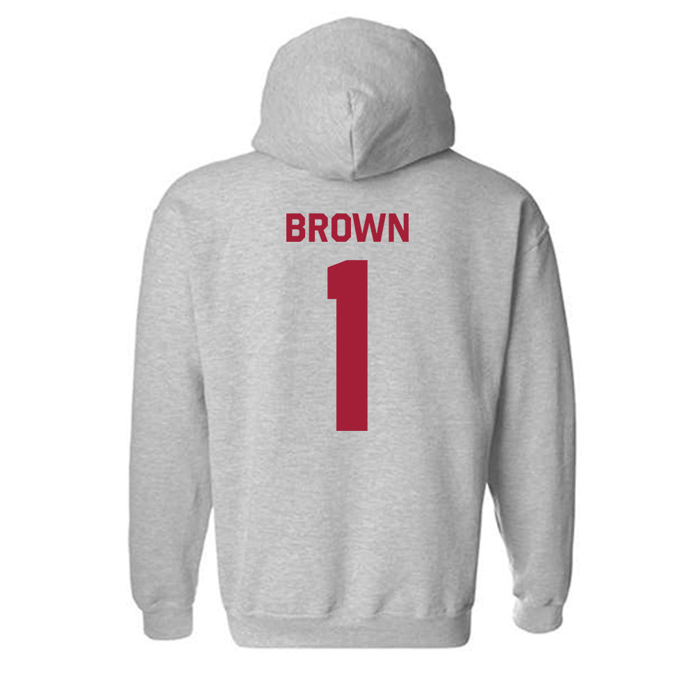 Oklahoma - NCAA Men's Basketball : Xzayvier Brown - Classic Shersey Hooded Sweatshirt-1