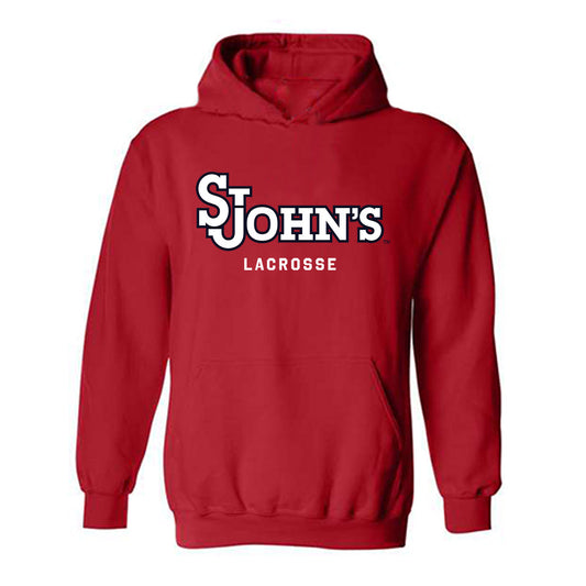 St. Johns - NCAA Men's Lacrosse : Sebastian Varallo - Classic Shersey Hooded Sweatshirt-0