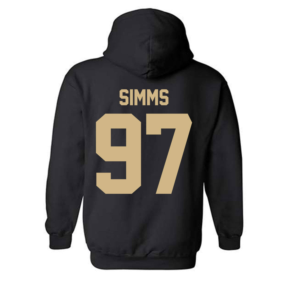 Purdue - NCAA Football : Wisdom Simms - Classic Shersey Hooded Sweatshirt-3