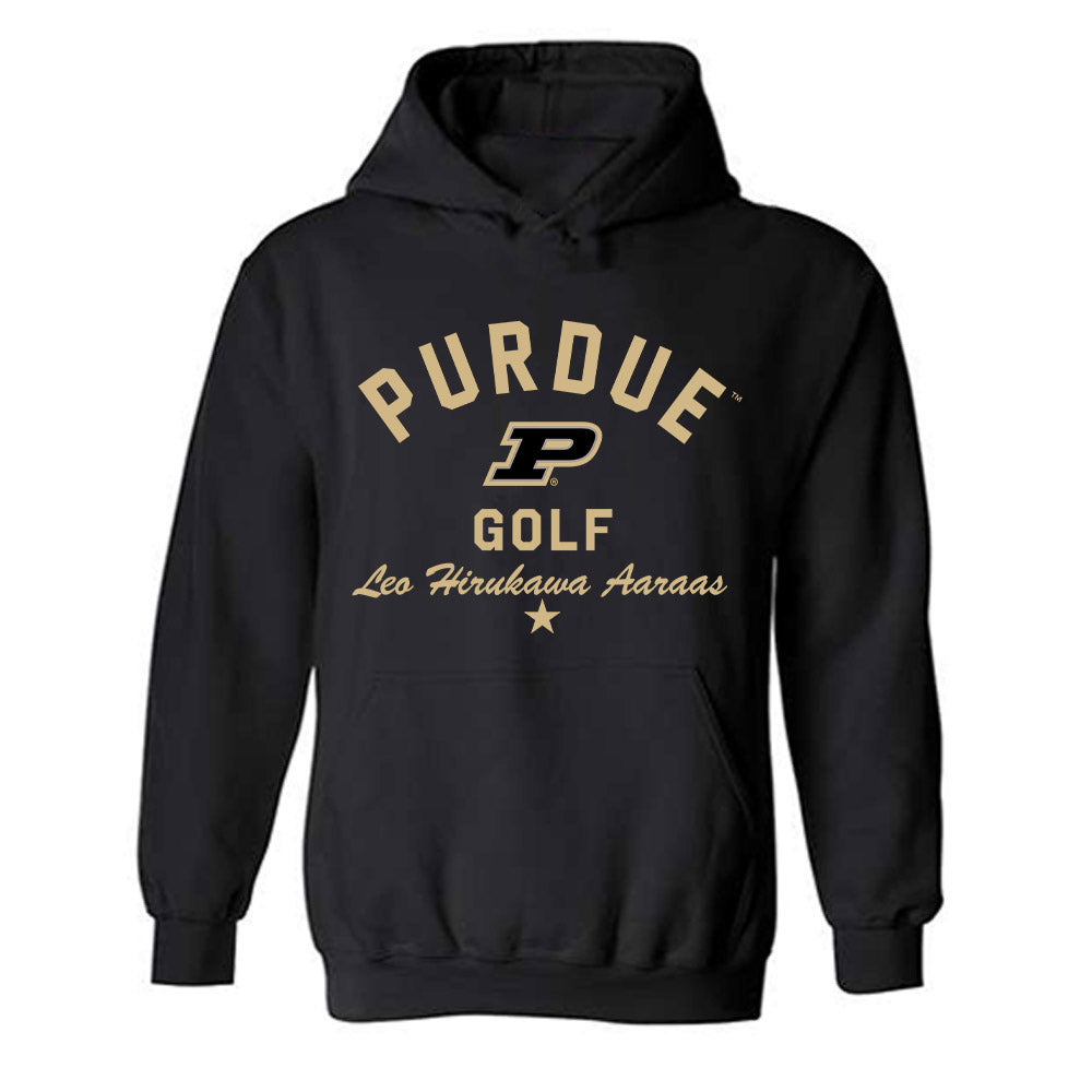 Purdue - NCAA Men's Golf : Leo Hirukawa Aaraas - Classic Shersey Hooded Sweatshirt-0