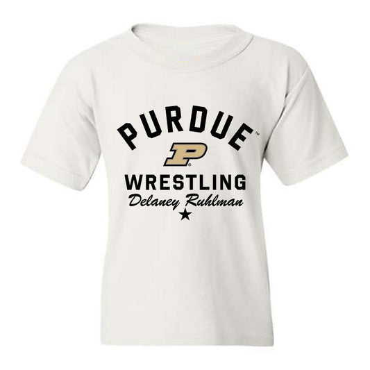 Purdue - NCAA Wrestling : Delaney Ruhlman - Classic Shersey Youth T-Shirt-0