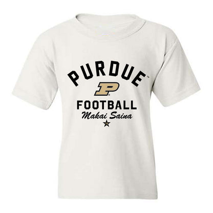 Purdue - NCAA Football : Makai Saina - Classic Shersey Youth T-Shirt-0