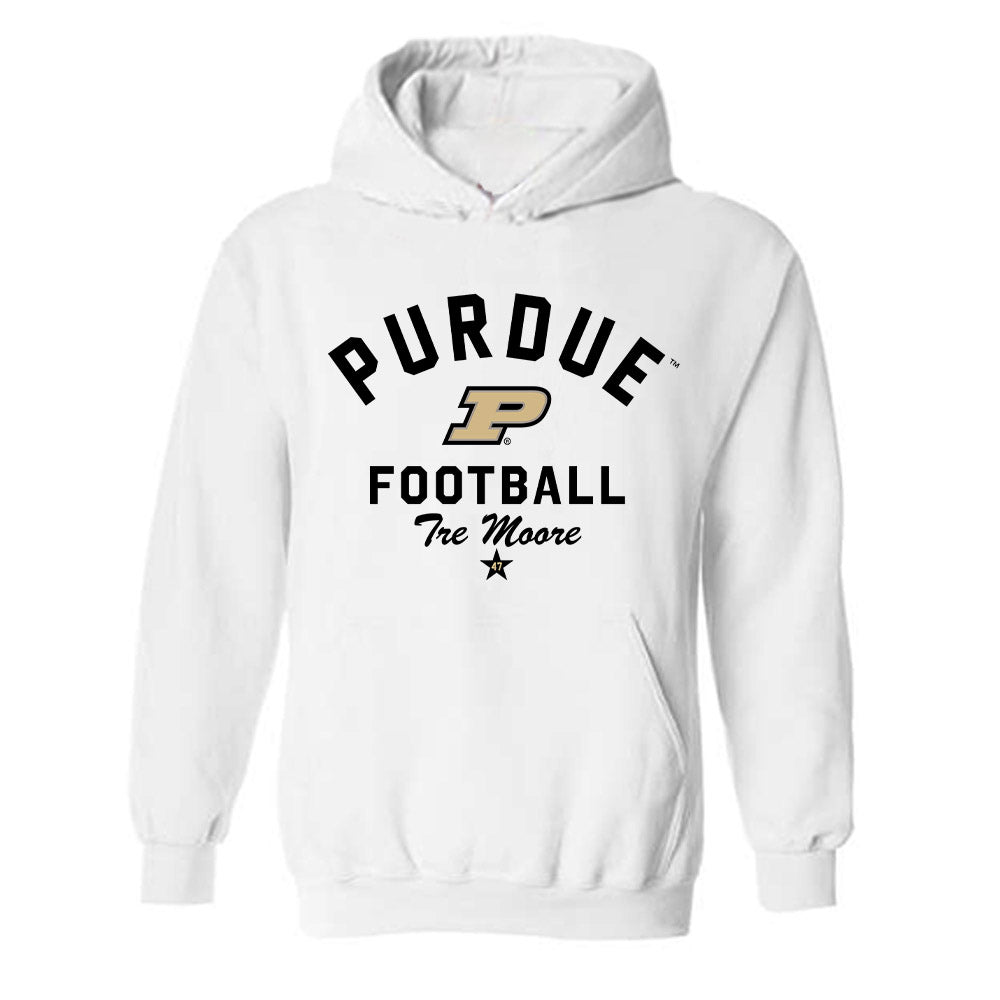 Purdue - NCAA Football : Tre Moore - Classic Shersey Hooded Sweatshirt-0