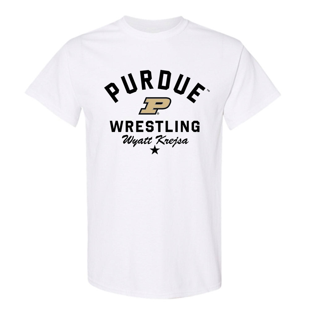 Purdue - NCAA Wrestling : Wyatt Krejsa - Classic Shersey T-Shirt-0