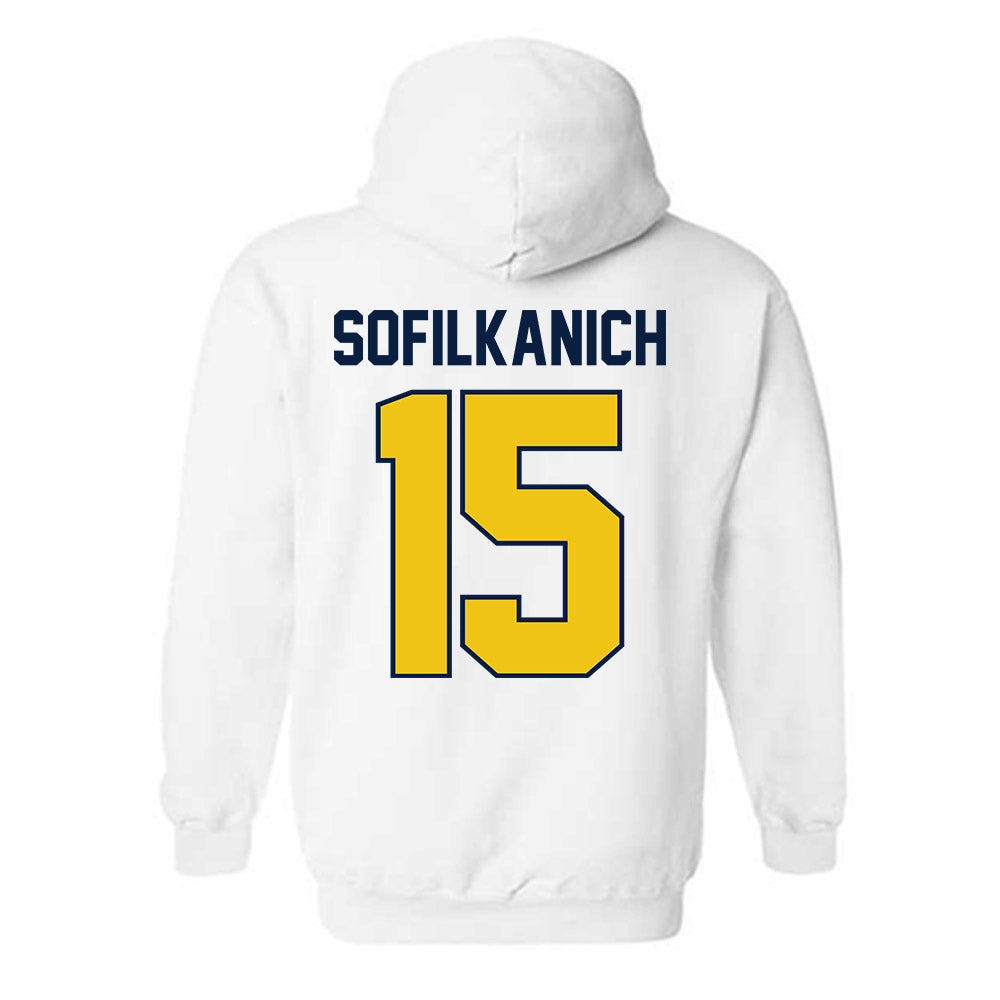 Michigan - NCAA Women's Basketball : Ashley Sofilkanich - Classic Shersey Hooded Sweatshirt-1