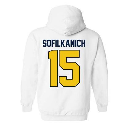 Michigan - NCAA Women's Basketball : Ashley Sofilkanich - Classic Shersey Hooded Sweatshirt-1