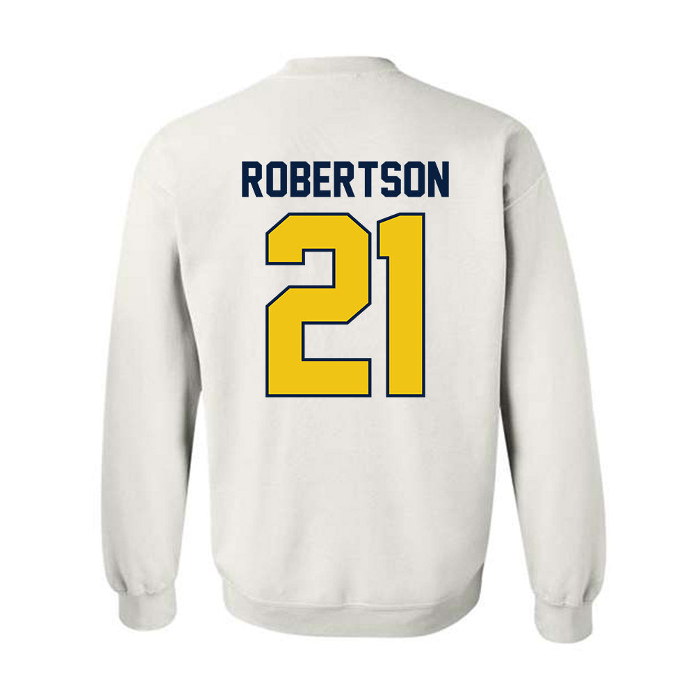 Michigan - NCAA Men's Ice Hockey : Ben Robertson - Classic Shersey Crewneck Sweatshirt-1