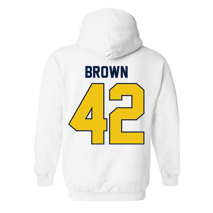 Michigan - NCAA Baseball : Justin Brown - Classic Shersey Hooded Sweatshirt-2
