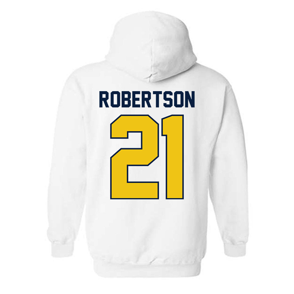Michigan - NCAA Men's Ice Hockey : Ben Robertson - Classic Shersey Hooded Sweatshirt-1