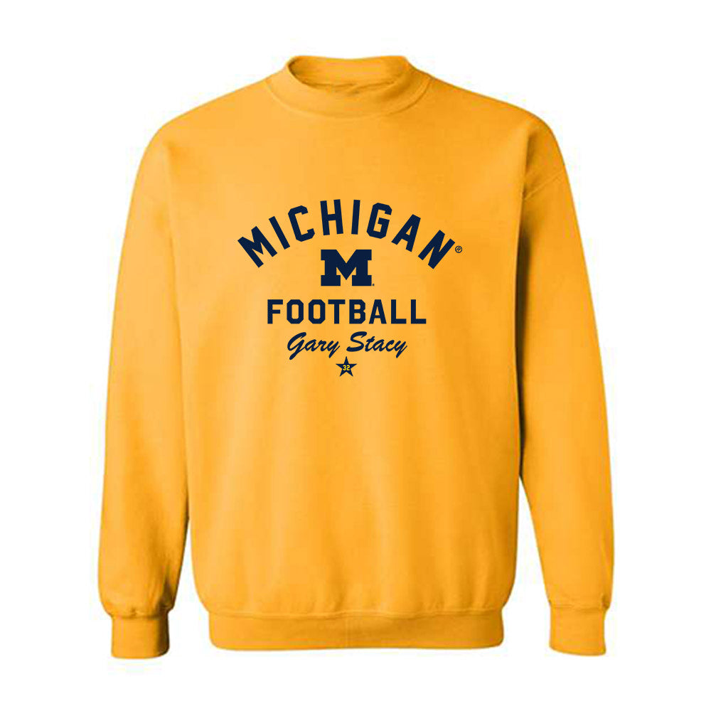 Michigan - NCAA Football : Gary Stacy - Classic Shersey Crewneck Sweatshirt-1