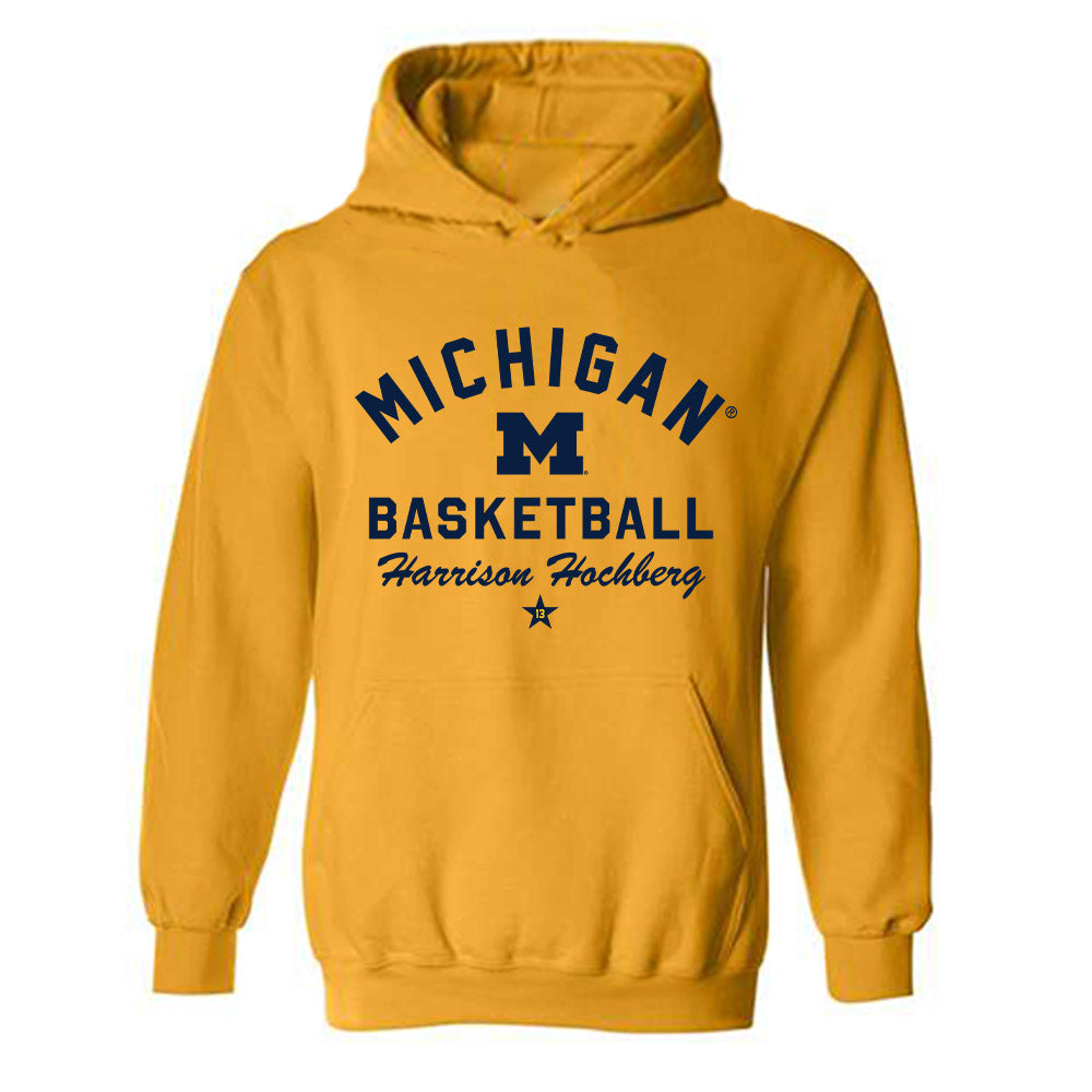 Michigan - NCAA Men's Basketball : Harrison Hochberg - Classic Shersey Hooded Sweatshirt-0