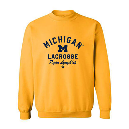 Michigan - NCAA Men's Lacrosse : Ryan Lyngklip - Classic Shersey Crewneck Sweatshirt-1