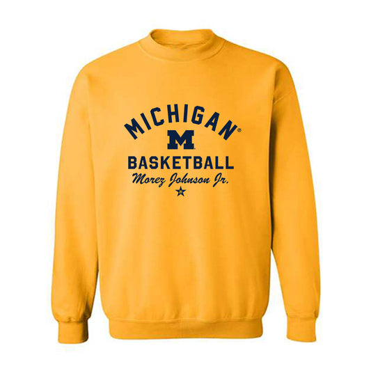 Michigan - NCAA Men's Basketball : Morez Johnson Jr. - Classic Shersey Crewneck Sweatshirt-0