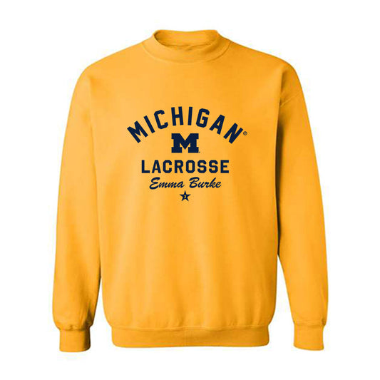 Michigan - NCAA Women's Lacrosse : Emma Burke - Classic Shersey Crewneck Sweatshirt-0