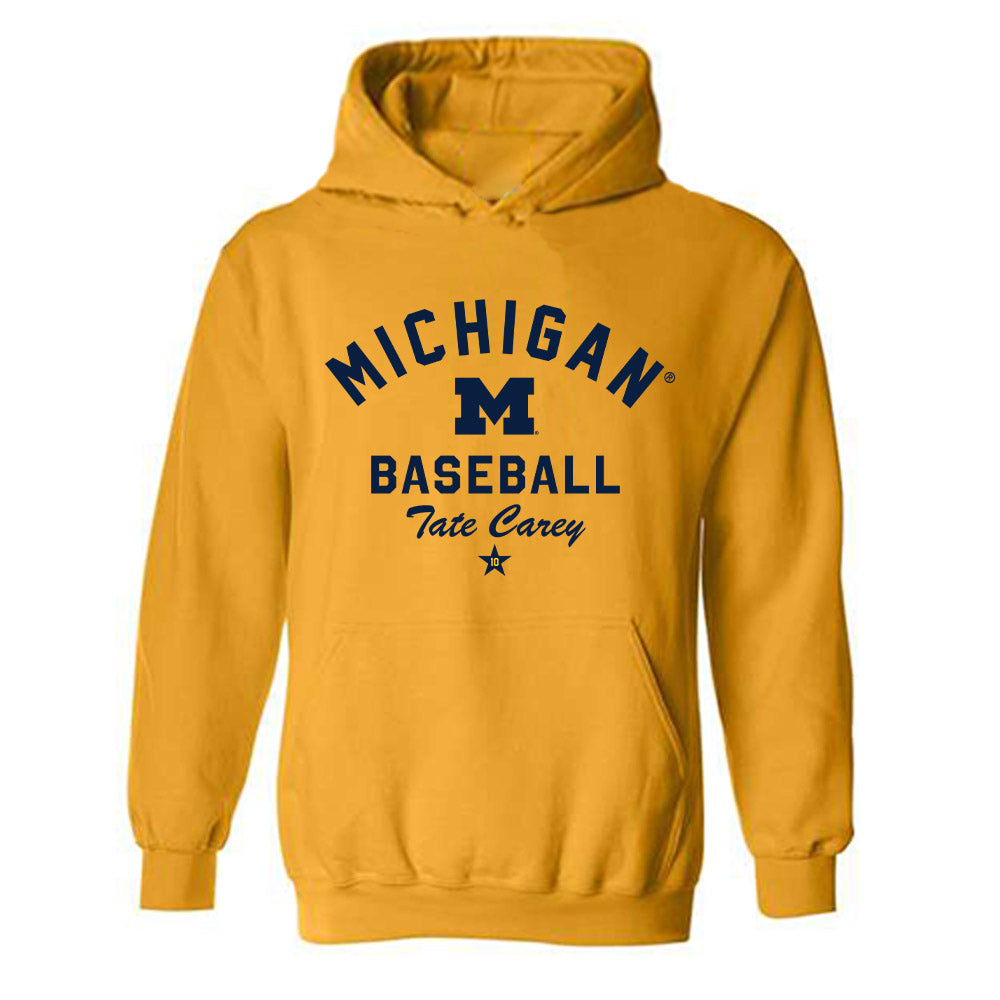 Michigan - NCAA Baseball : Tate Carey - Classic Shersey Hooded Sweatshirt-1