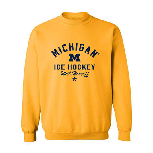 Michigan - NCAA Men's Ice Hockey : Will Horcoff - Classic Shersey Crewneck Sweatshirt-0