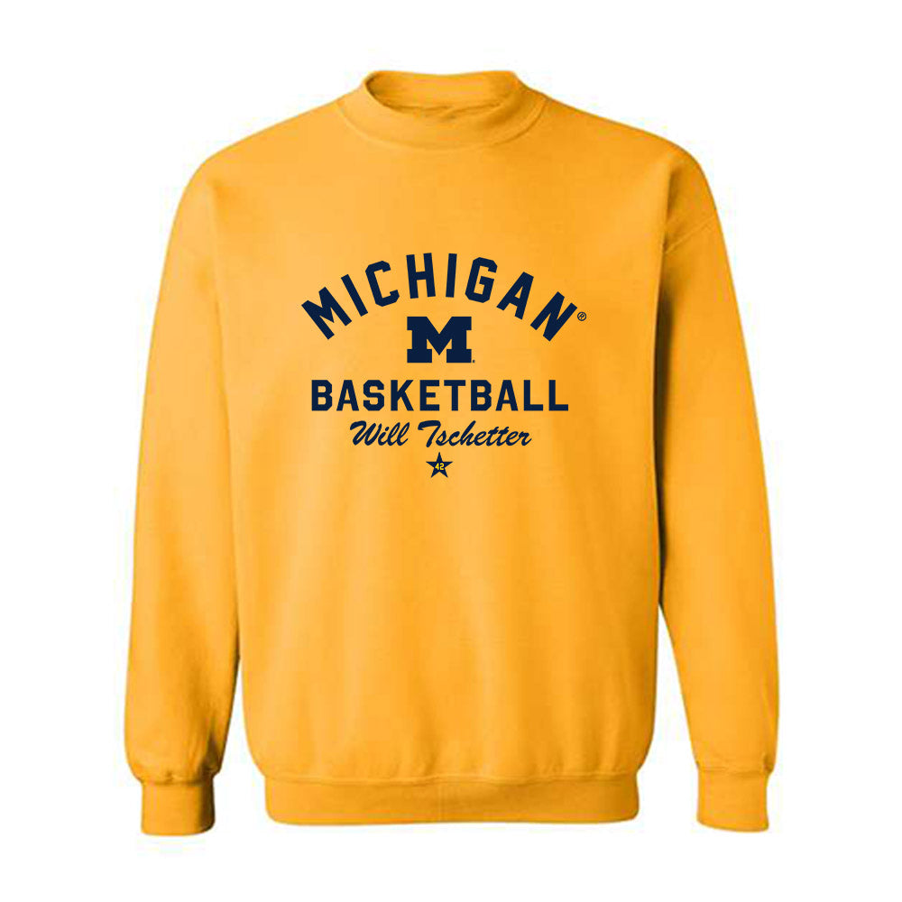 Michigan - NCAA Men's Basketball : Will Tschetter - Classic Shersey Crewneck Sweatshirt-0