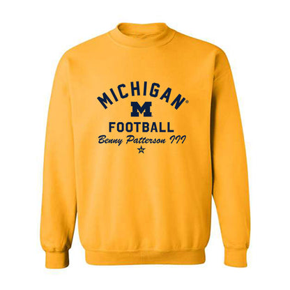 Michigan - NCAA Football : Benny Patterson III - Classic Shersey Crewneck Sweatshirt-1
