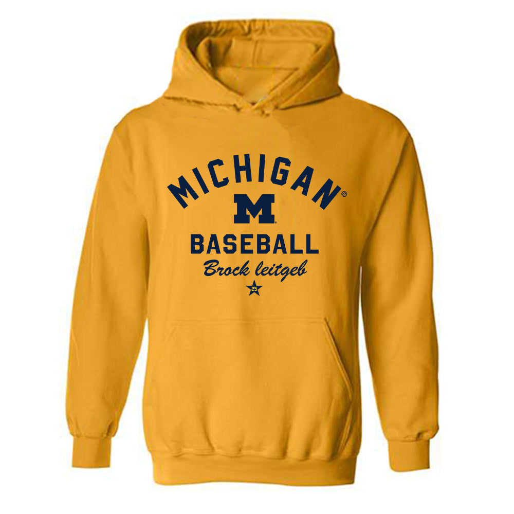 Michigan - NCAA Baseball : Brock leitgeb - Classic Shersey Hooded Sweatshirt-0