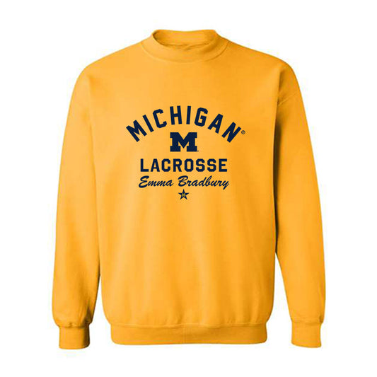 Michigan - NCAA Women's Lacrosse : Emma Bradbury - Classic Shersey Crewneck Sweatshirt-0