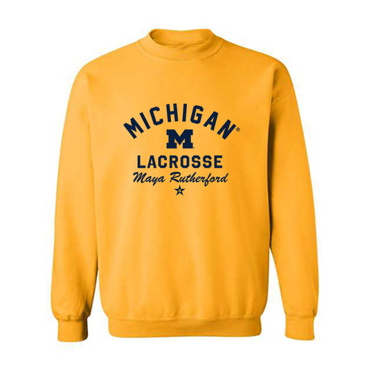 Michigan - NCAA Women's Lacrosse : Maya Rutherford - Classic Shersey Crewneck Sweatshirt-0