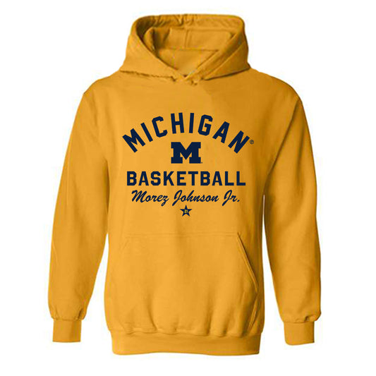 Michigan - NCAA Men's Basketball : Morez Johnson Jr. - Classic Shersey Hooded Sweatshirt-0