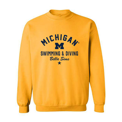 Michigan - NCAA Women's Swimming & Diving : Bella Sims - Classic Shersey Crewneck Sweatshirt-1