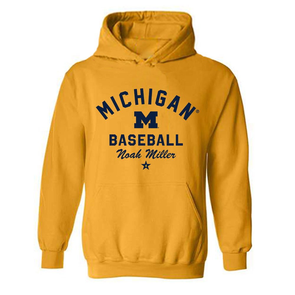 Michigan - NCAA Baseball : Noah Miller - Classic Shersey Hooded Sweatshirt-0
