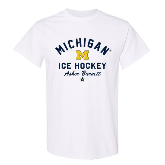 Michigan - NCAA Men's Ice Hockey : Asher Barnett - Classic Shersey T-Shirt-0