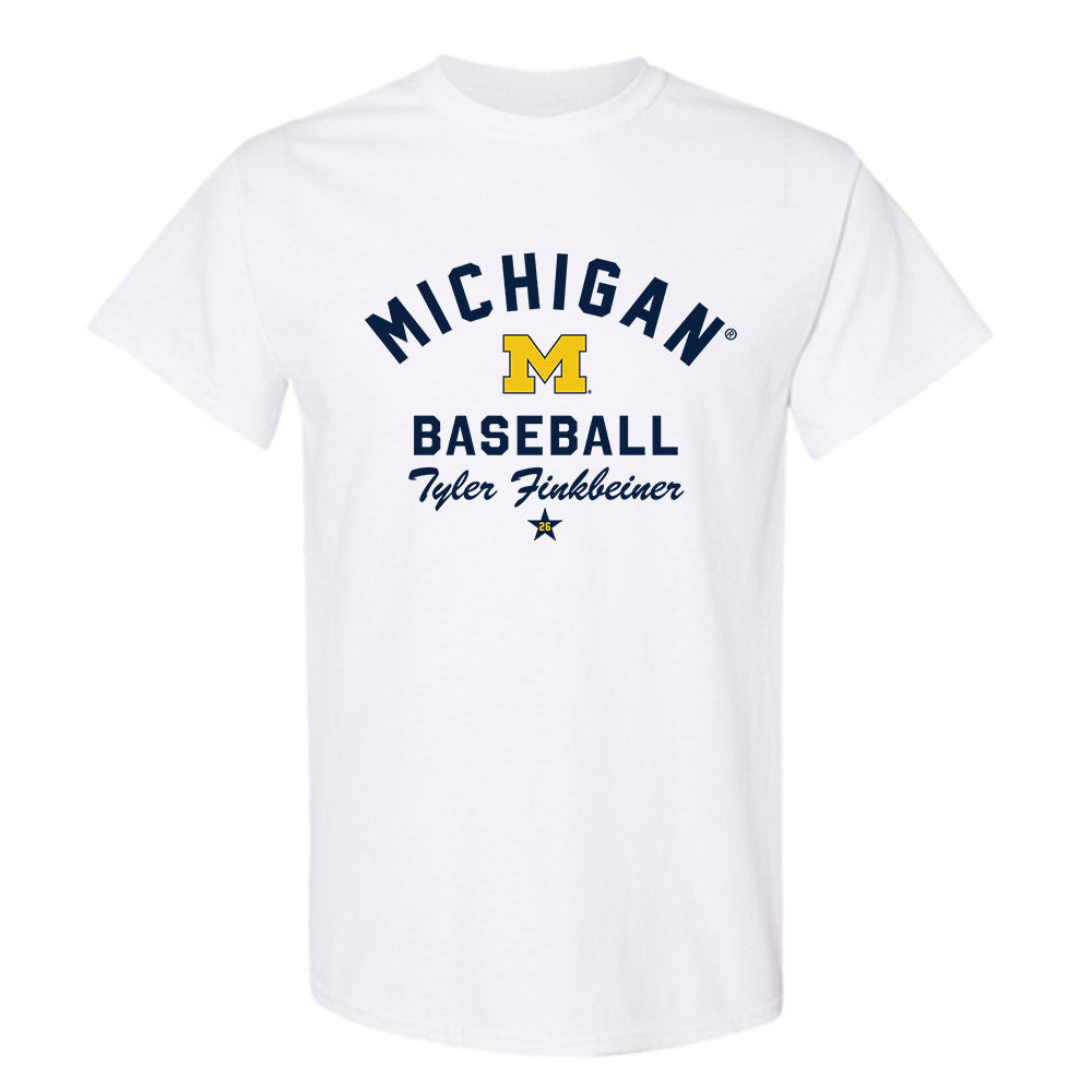 Michigan - NCAA Baseball : Tyler Finkbeiner - Classic Shersey T-Shirt-0