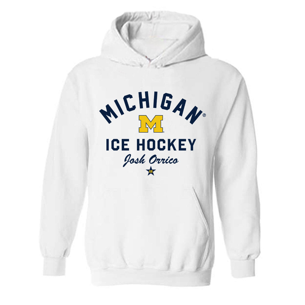 Michigan - NCAA Men's Ice Hockey : Josh Orrico - Classic Shersey Hooded Sweatshirt-0