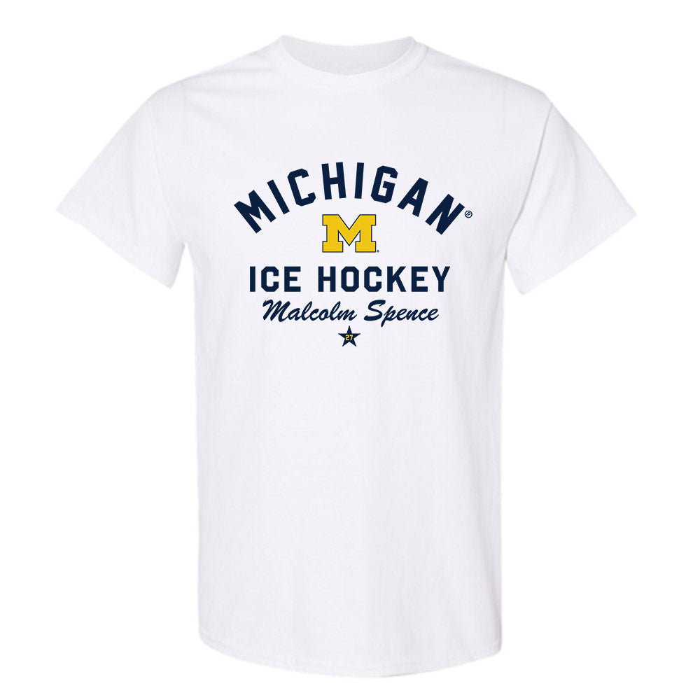 Michigan - NCAA Men's Ice Hockey : Malcolm Spence - Classic Shersey T-Shirt-0